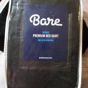 Bare King Size Premium Bed Skirt 1800 Ultra Microfiber Black NEW